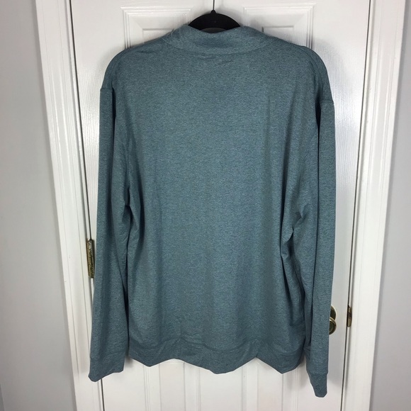 MAELREG Quarter Zip Pullover Moisture Wicking Performance Aqua Heather Sz Large - Picture 2 of 4